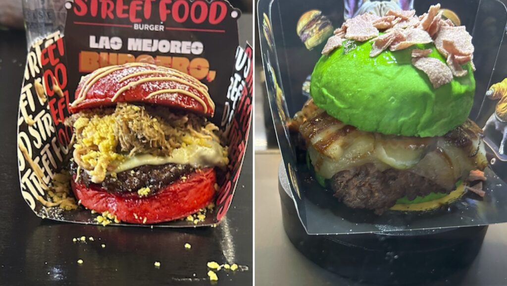 colourful smash burgers