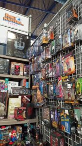 Collectible figures at the event.