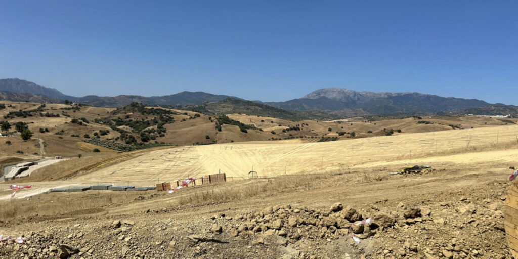 Vast areas being cleared for a solar mega park.