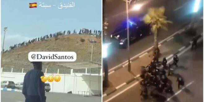 Chaos in Ceuta: Man drowns and police fire shots into the air as hundreds of migrants attempt to cross Spain's border with Africa - CSN