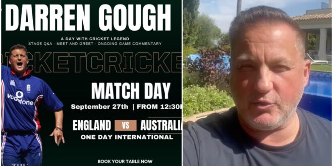 England cricket legend Darren Gough jets into Marbella to host Q & A and live commentary of Lord's clash against Australia - get tickets here - CSN