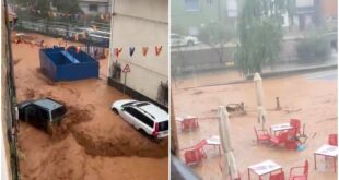 Watch: Streets are turned into rapids in Spain after end-of-summer rain storms - with hail even seen in Malaga - CSN
