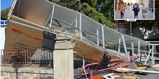 Watch: Storm Kirk wreaks havoc in Spain as howling hurricane winds uproot trees and destroy infrastructure - while rain turns streets into rapids - CSN