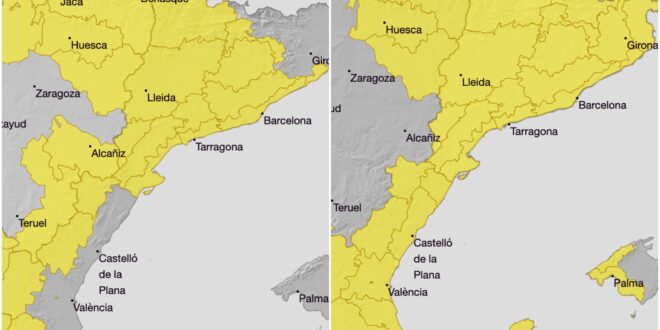 Weather warnings for hail, rain and storms across major holiday hotspots in Spain this weekend - including Barcelona, Alicante, Ibiza and Mallorca - CSN