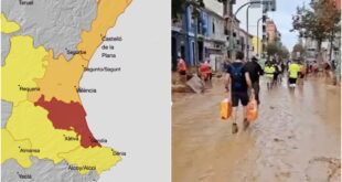 Watch: Red alert for rain is issued in Valencia as megaphones warn locals and recently arrived volunteers to get indoors and seek high ground - CSN