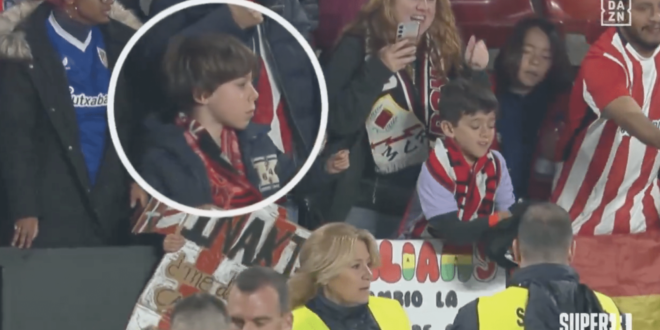 Spanish footballer’s heartwarming gesture to an upset boy in the stands who narrowly missed out on being given a shirt - CSN News