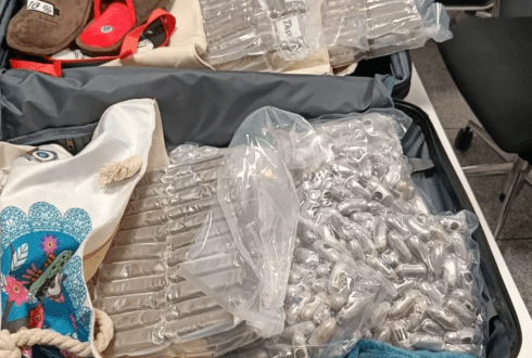 Irish passenger flying from Spain to Liverpool is caught with 18kg of drugs in his suitcase
