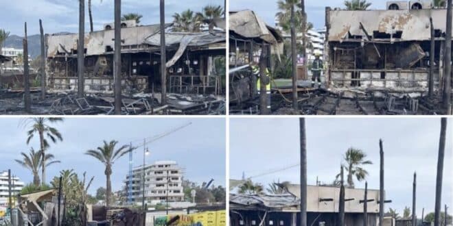 Silencio Beach chiringuito, Fuengirola, gutted by fire