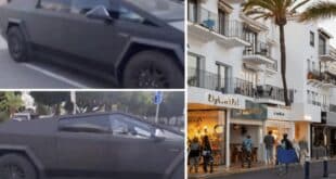 Heads turn in Puerto Banús as Tesla Cybertruck, banned in Europe, cruises past