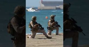 WATCH: Tourists astonished as troops, helicopters and full might of Spanish Navy storm Malaga beach