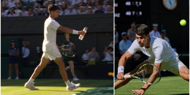 WATCH: Heartwarming moment Spain’s Carlos Alcaraz rushes to help Wimbledon fan overcome by 32C heat