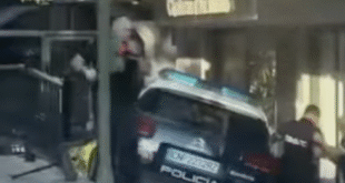 Shocking moment police car smashes into motorcyclist during high speed chase in Marbella