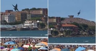 WATCH: Chilling moment fighter jet almost crashes into crowd at air festival in Spain