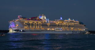 WATCH: World’s largest cruise ship docks in Spain TODAY - equipped with 2,800 rooms, 327-ton glass dome and ‘greatest waterpark at sea’