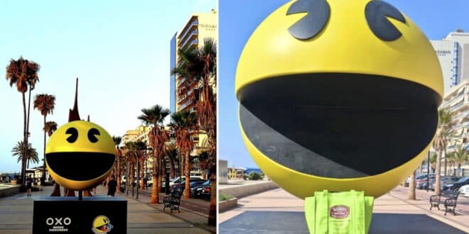 Pac Man’s mysterious appearance on the prom in Fuengirola
