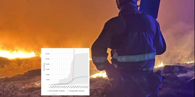 The unprecedented scale of wildfire destruction in Spain - nearly 4,000km2 have gone up in flames