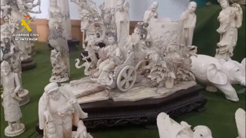 Police unveil one of Spain’s biggest-ever seizures of illegal elephant ivory items