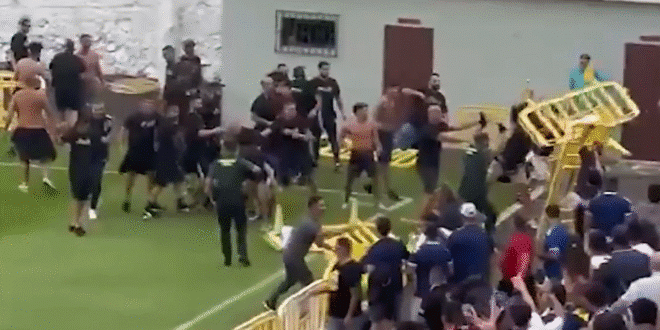 WATCH: Violent scenes as football hooligans clash during pre-season friendly in Spain’s Canary Islands