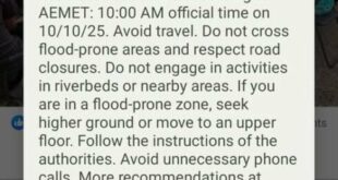 RED ALERT ‘extreme risk’ warning for heavy rain and storms this Friday for Costa Blanca and Murcia in Spain