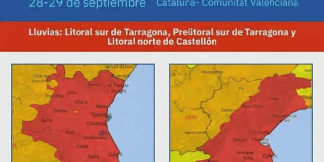 Spain under red alert: Valencia and Catalonia warned of extreme flooding risk