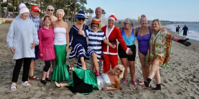 Join Benalmadena’s balmy fancy dress New Year’s Day swim.