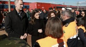 King Felipe VI and Queen Letizia visit Adamuz after deadly train crash