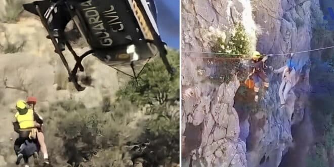 Day of daring mountain rescues of hikers in Malaga Province mountains