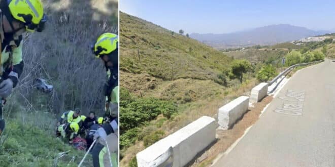 Miraculous rescue after dramatic overnight cliff-top crash in Mijas’ Puerto Colorado