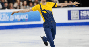 Disappointment for controversial Spanish ‘Minions’ ice-skater at the Winter Olympics after copyright clash with Pharell Williams