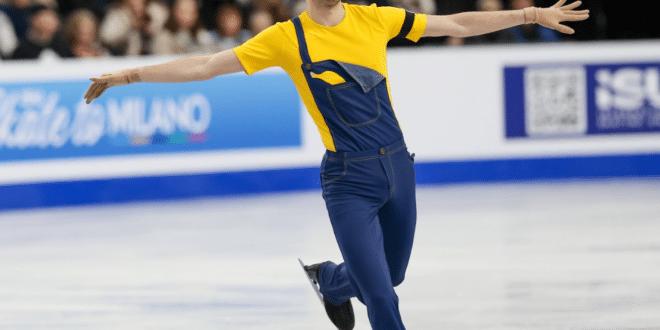Disappointment for controversial Spanish ‘Minions’ ice-skater at the Winter Olympics after copyright clash with Pharell Williams