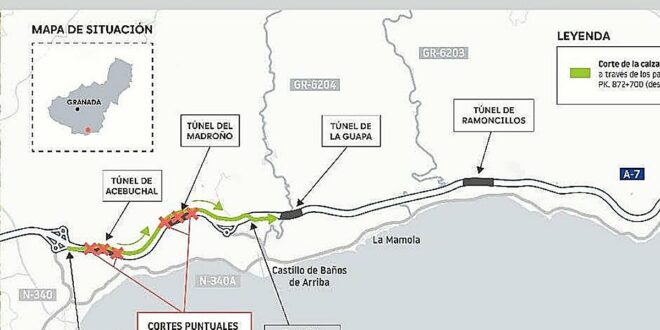 This is how work to improve the tunnels on the A-7 motorway in Granada province is affecting traffic