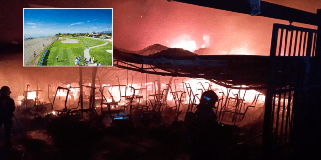 WATCH: At least 100 battery-powered buggies destroyed as fire rips through popular golf club on the Costa del Sol