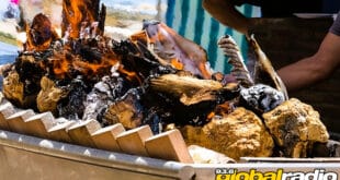 600 Kilos Of Skewered Sardines Being Served In La Cala