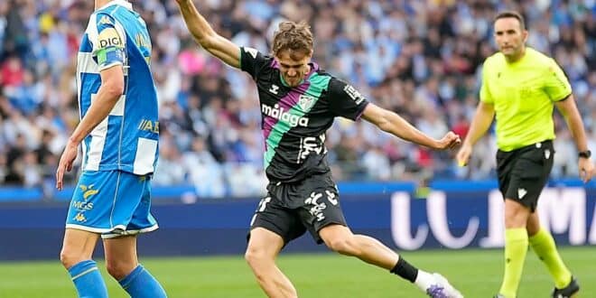 Adrián Nino bags crucial late equaliser for Malaga CF in top-of-the-table clash