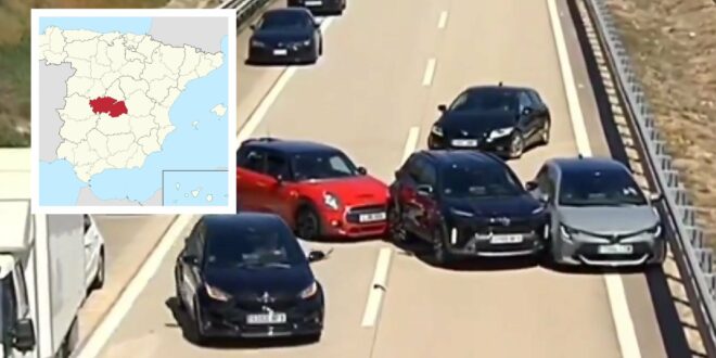 Shocking moment TV cameras capture mass pile-up live