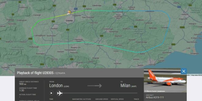 Lightning bolt hits easyJet plane, forcing emergency landing at Gatwick