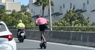 Where are Marbella police? Electric scooter filmed at 100 km/h on A-7
