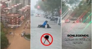 IN VIDS: Barcelona hit by sudden flash flood chaos as homes are breached and firefighters rescue woman and baby