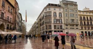 Heavy rain lines up for Malaga on Monday as storms drift toward Murcia, Alicante and the Balearics