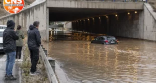 Floodwater fills an AP-7 tunnel in southern Alicante.