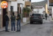 Guardia Civil officers outside a Huelma residential street