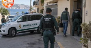 Guardia Civil officers during an operation in La Rábita