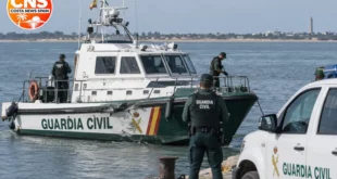 Guardia Civil patrol boat near Cádiz after maritime chase