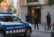 Police outside an apartment block in Barcelona’s Nou Barris