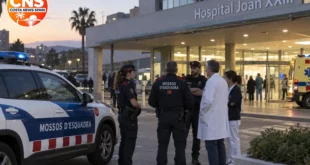 Police outside Joan XXIII Hospital after the fatal shooting