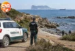 Cala Botija coastline in Algeciras with Guardia Civil presence